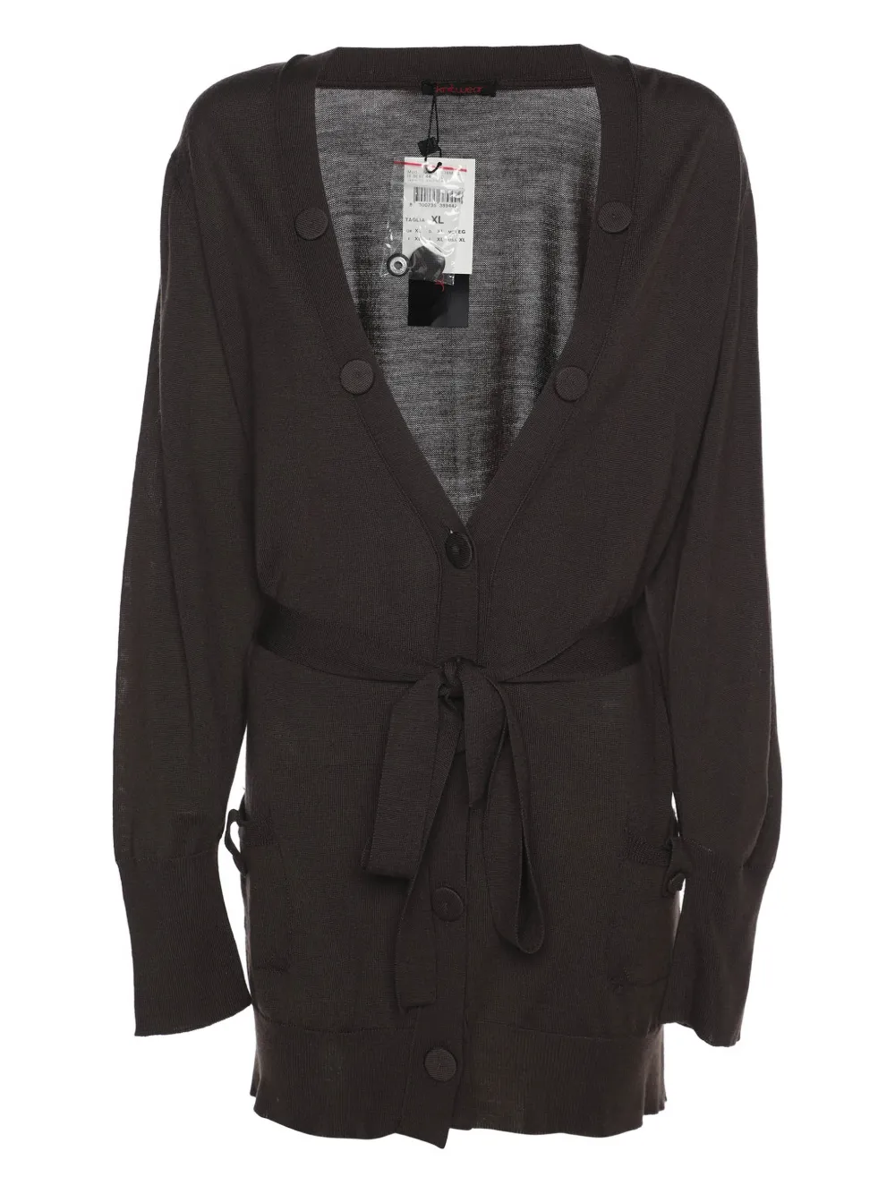 ELENA MIRO` Cardigan con cintura - Marrone