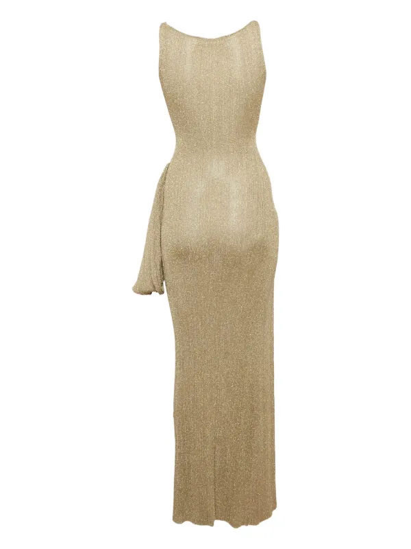Aya Muse Knit Split Maxi Dress | Gold | FARFETCH