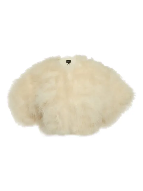 LAMARQUE feather short-sleeve jacket