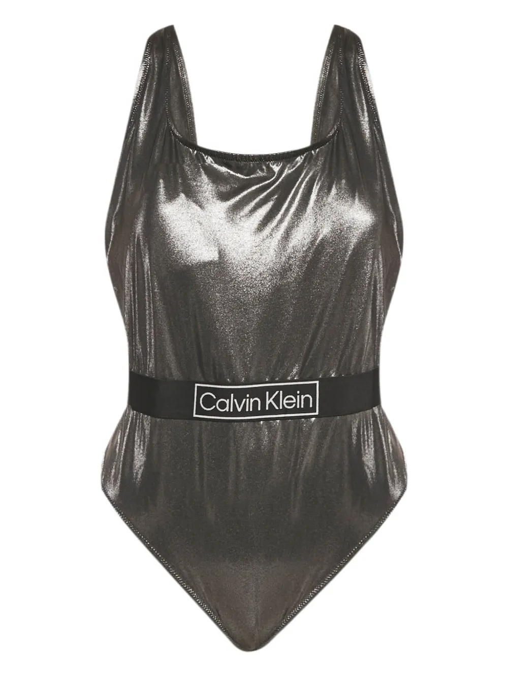 Calvin Klein logo-band swimsuit - Grigio