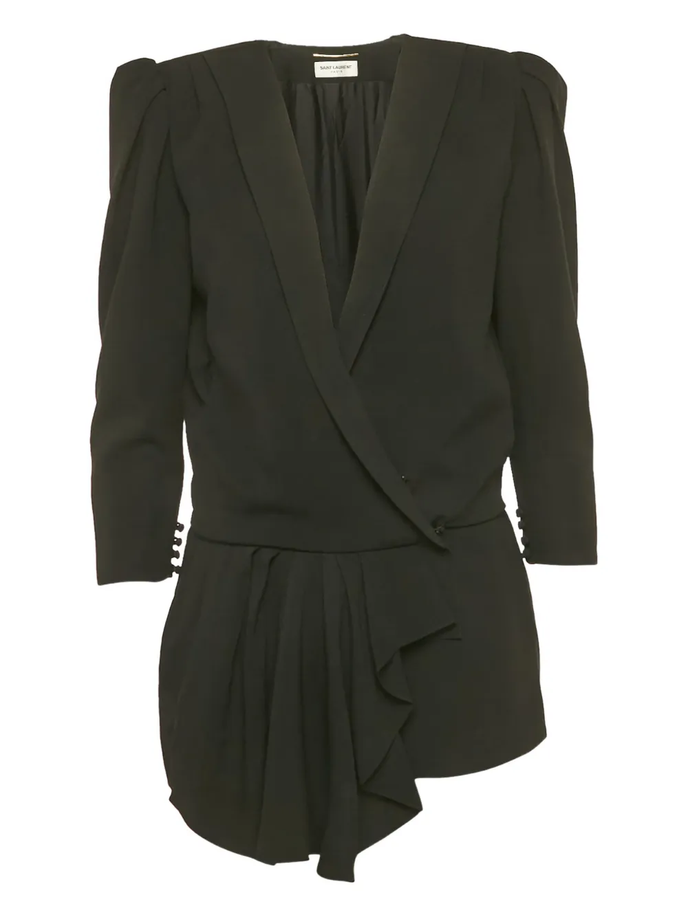 Saint Laurent Pre-Owned draped playsuit | Black | Image 1