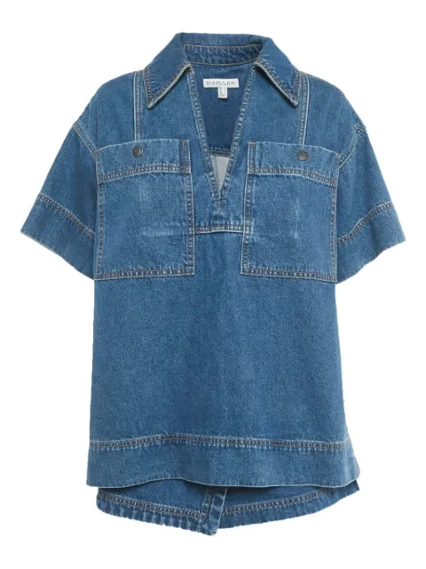 Shona Joy V-neck polo-collar top and shorts