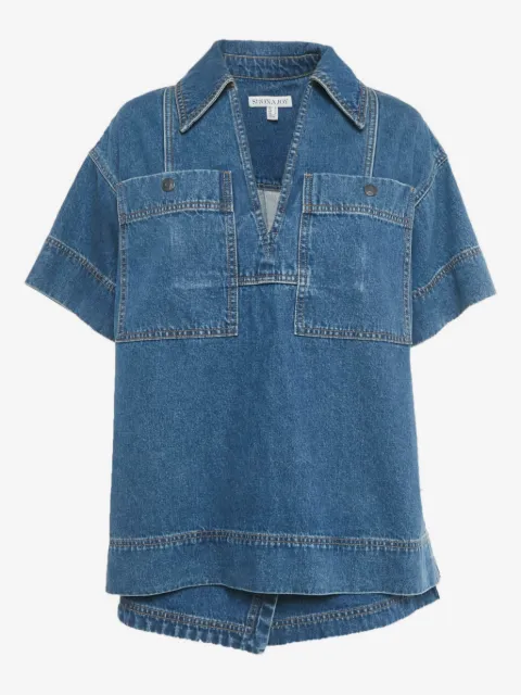 Shona Joy V-neck polo-collar top and shorts