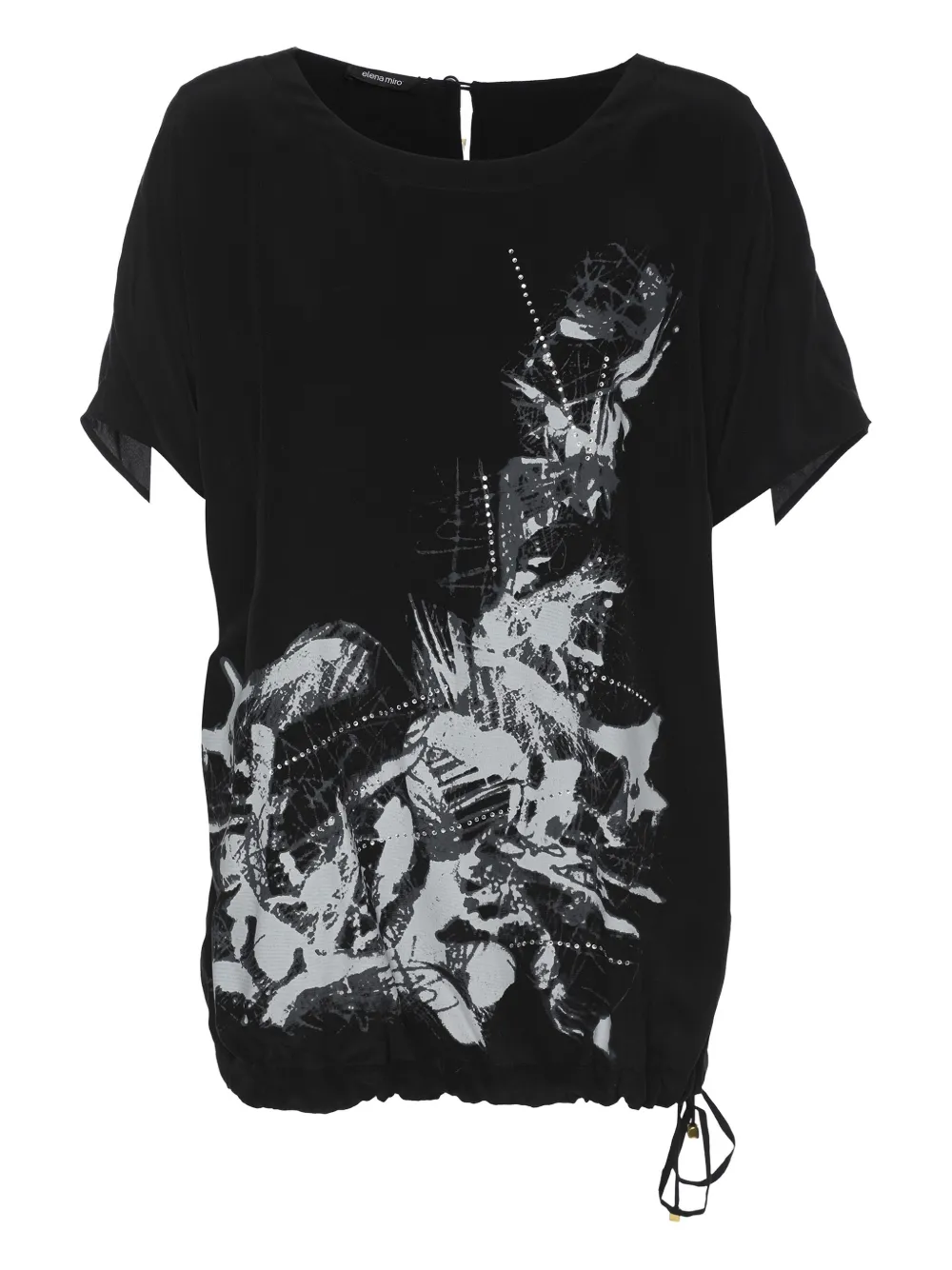 ELENA MIRO` Blusa con stampa - Nero
