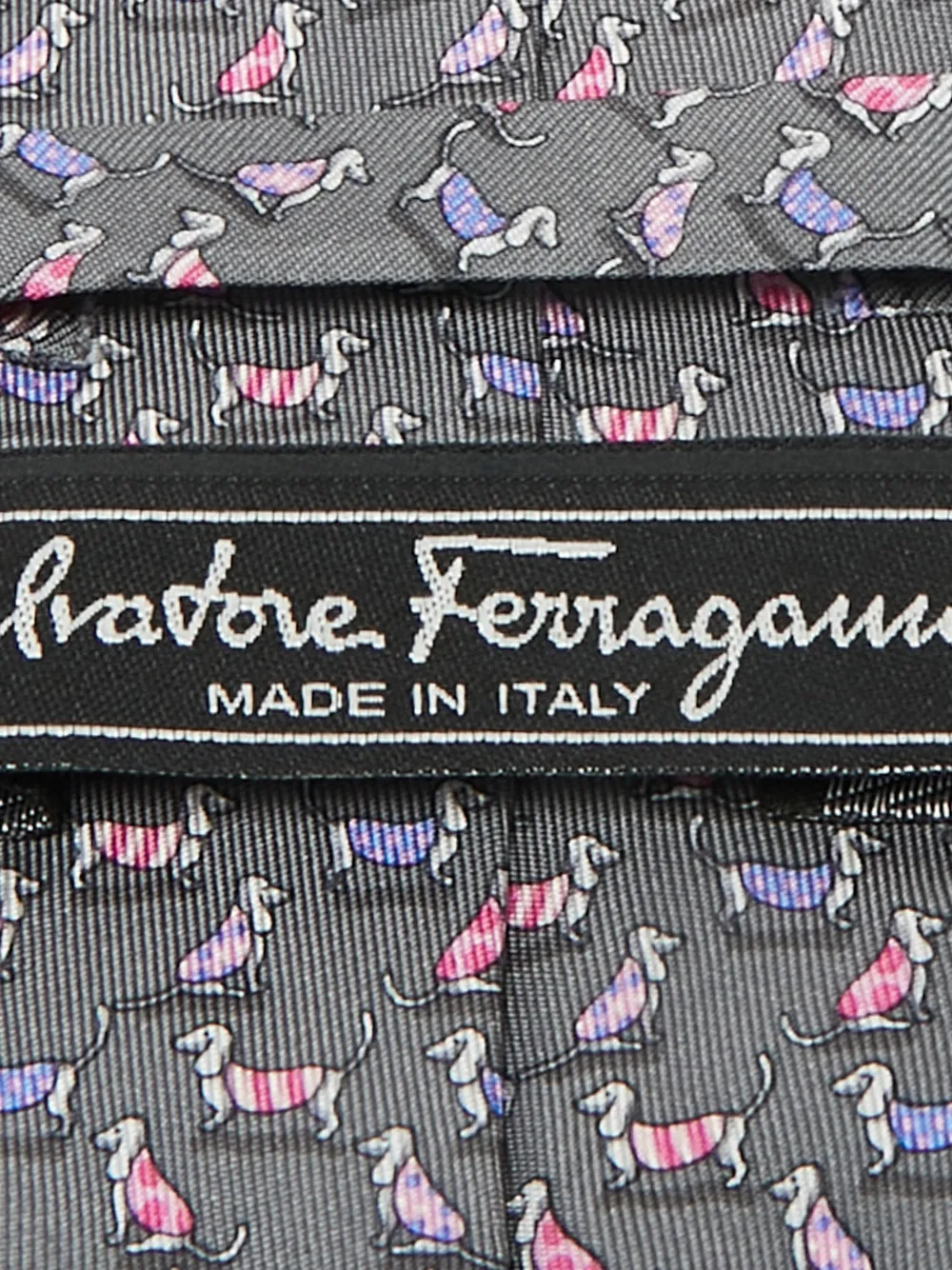 Ferragamo Pre-Owned dog-print silk tie | Image 2
