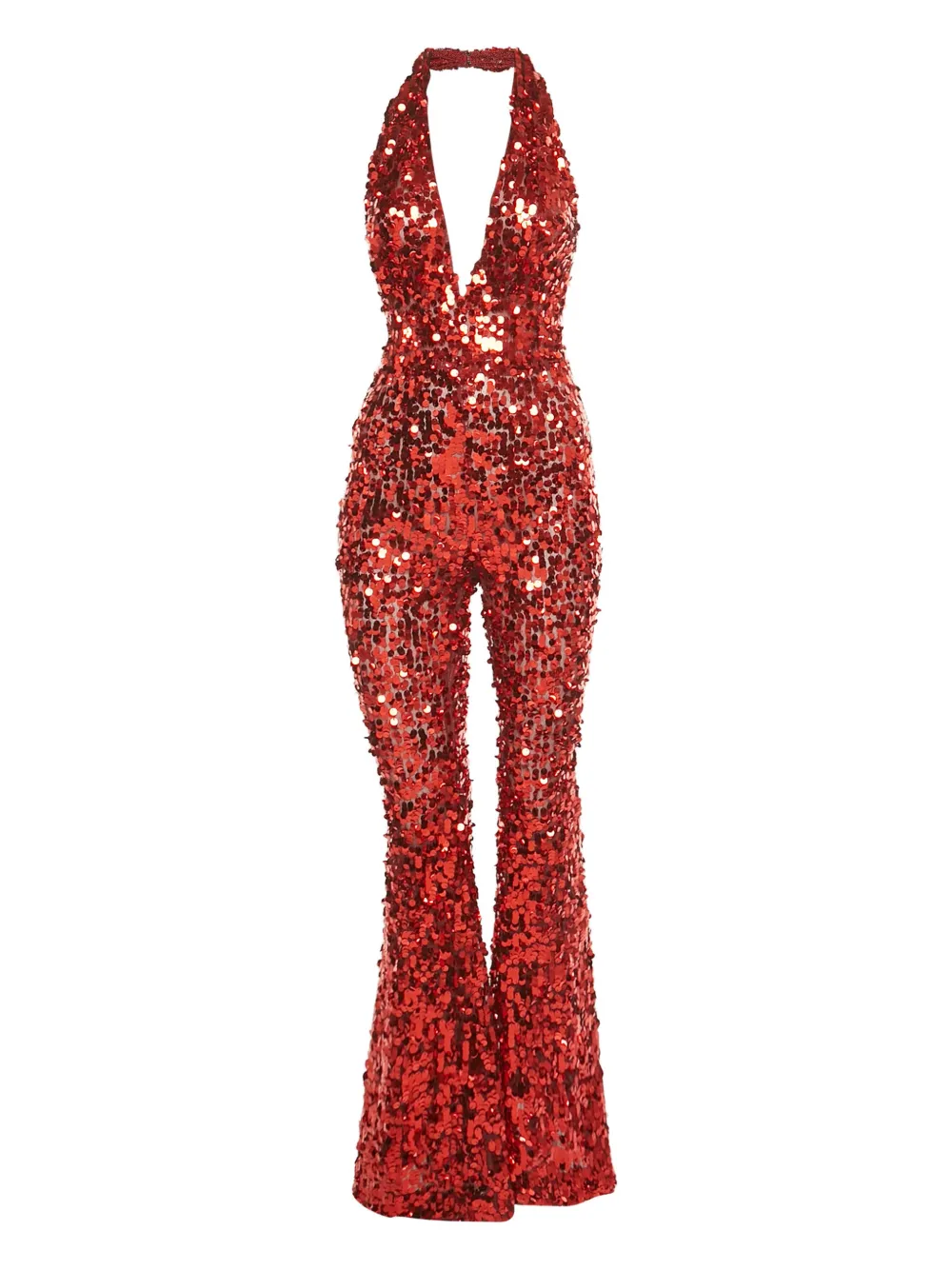 Dolce & Gabbana Pre-Owned sequin halterneck jumpsuit | Red | Image 1