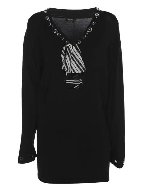 BASLER drawstring eyelet jersey top