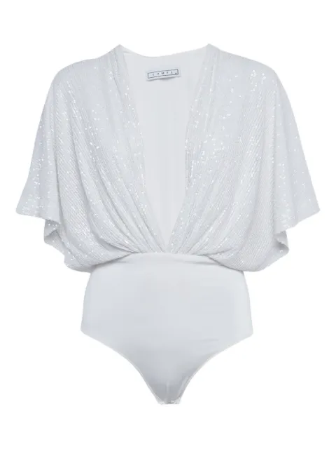 In The Mood For Love sequined plunge bodysuit