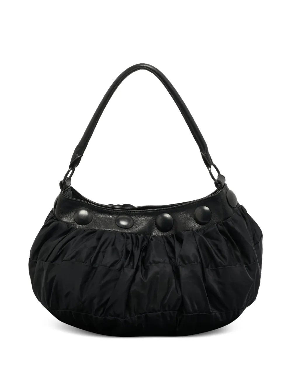 Issey Miyake Pre-Owned ruched studded shoulder bag | Black | Image 1