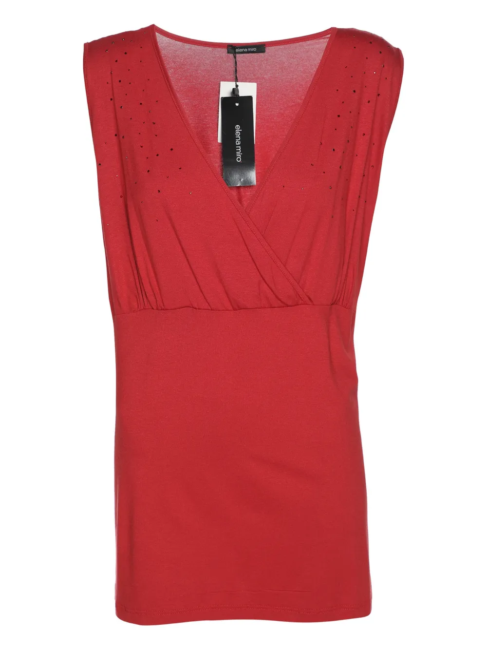 ELENA MIRO` Top con scollo a V - Rosso