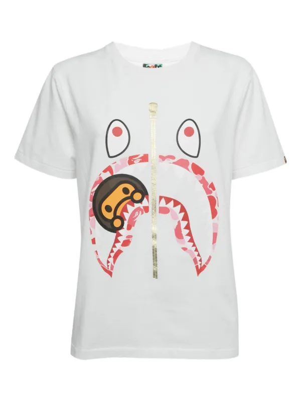 A BATHING APE® Baby Milo Shark-print Cotton T-shirt | White