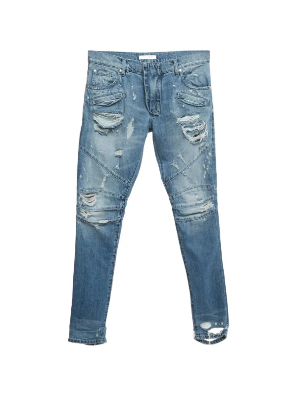 Pierre Balmain ダメージ ジーンズ | ブルー | FARFETCH JP