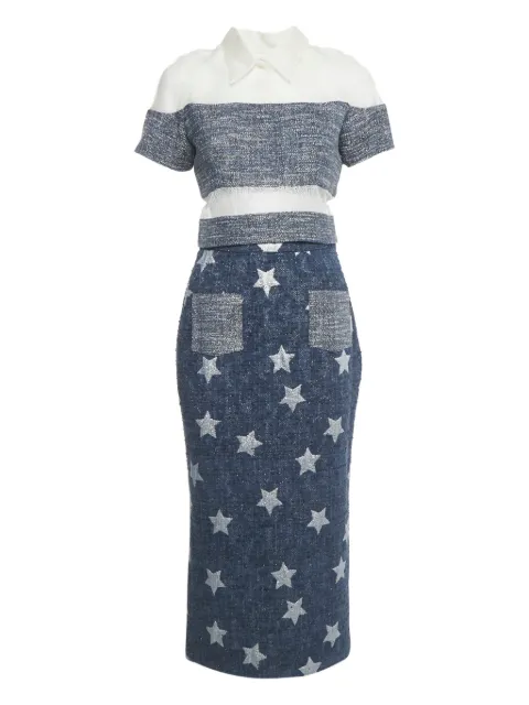 Marina Qureshi tweed star skirt set
