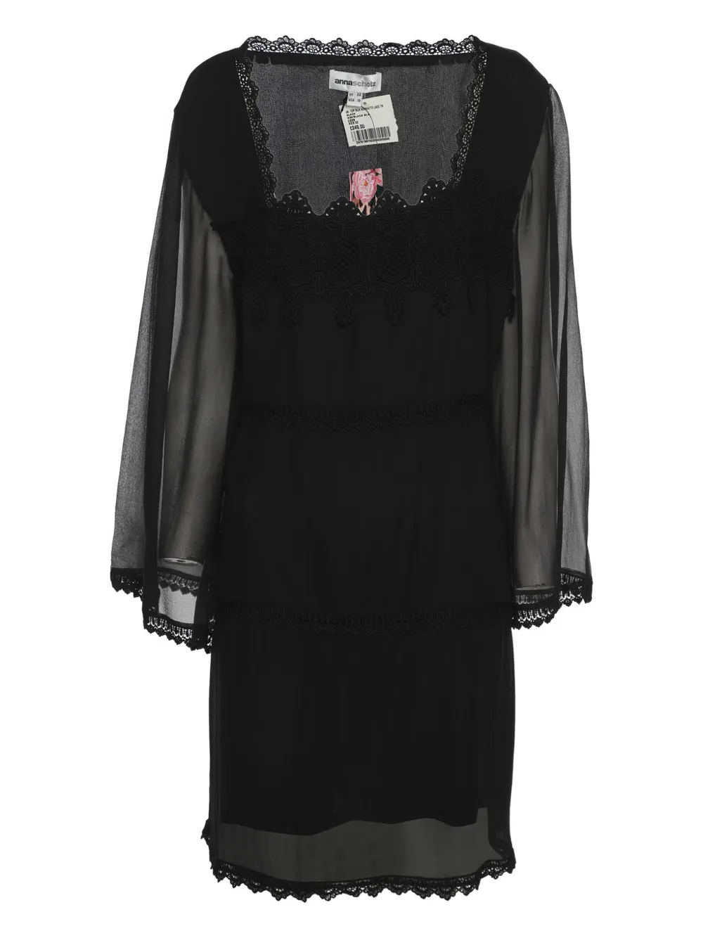 Anna Scholz top de georgette con encaje | negro | Image 1