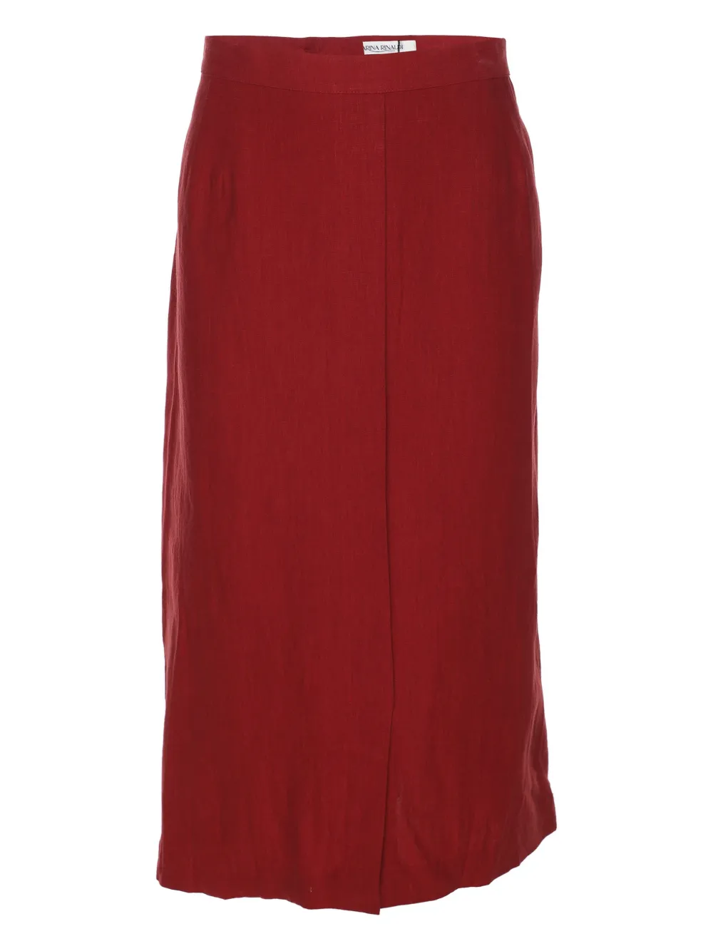 Marina Rinaldi Gonna dritta in lino - Rosso