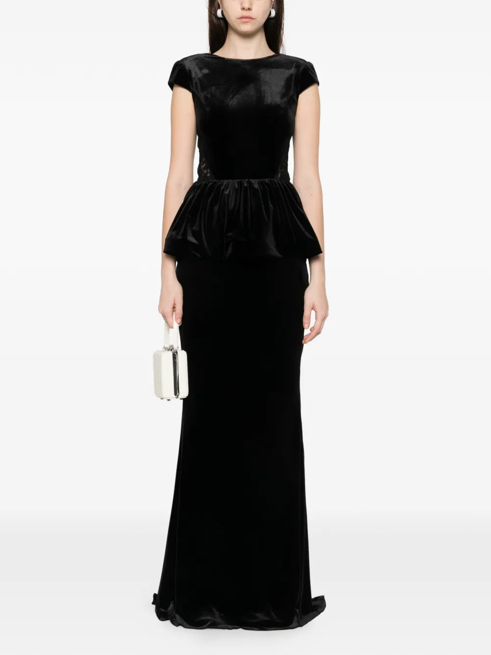 SILK LOVE & LACE Dominique maxi dress - Zwart