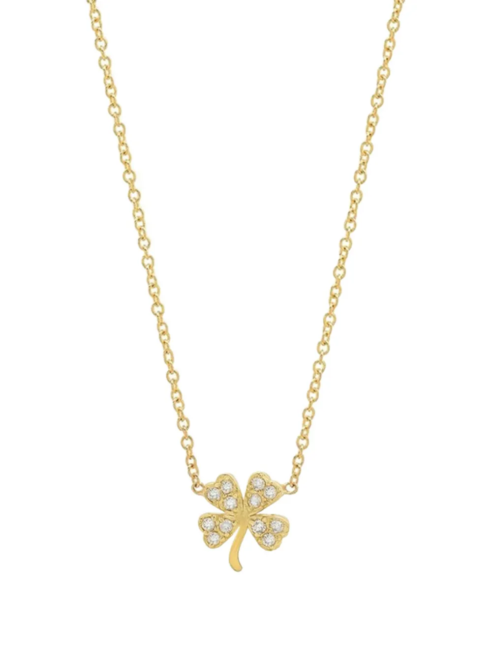 Jennifer Meyer diamond clover necklace - Oro