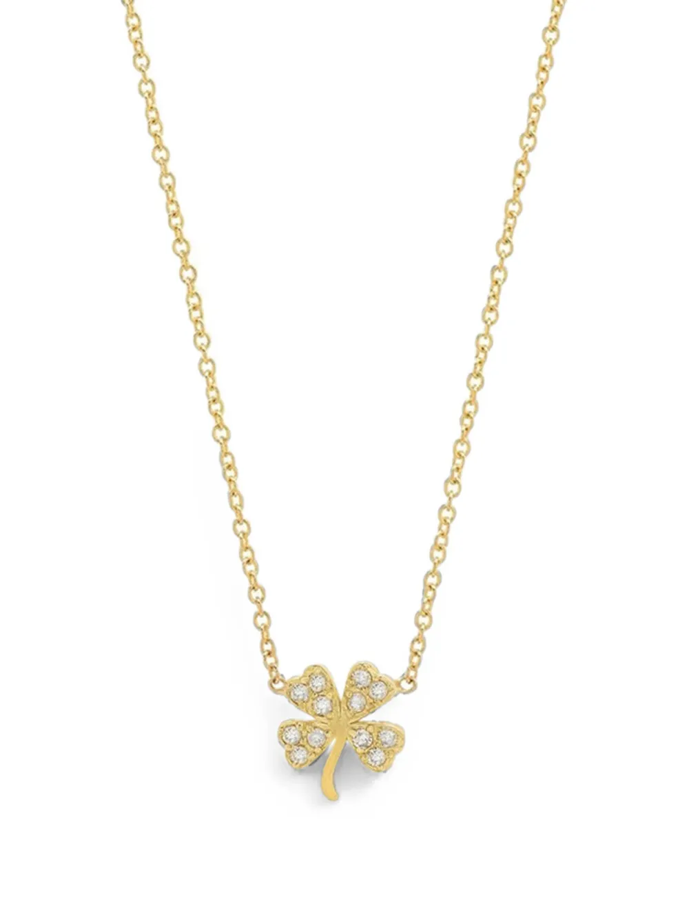 Jennifer Meyer diamond clover necklace - Oro