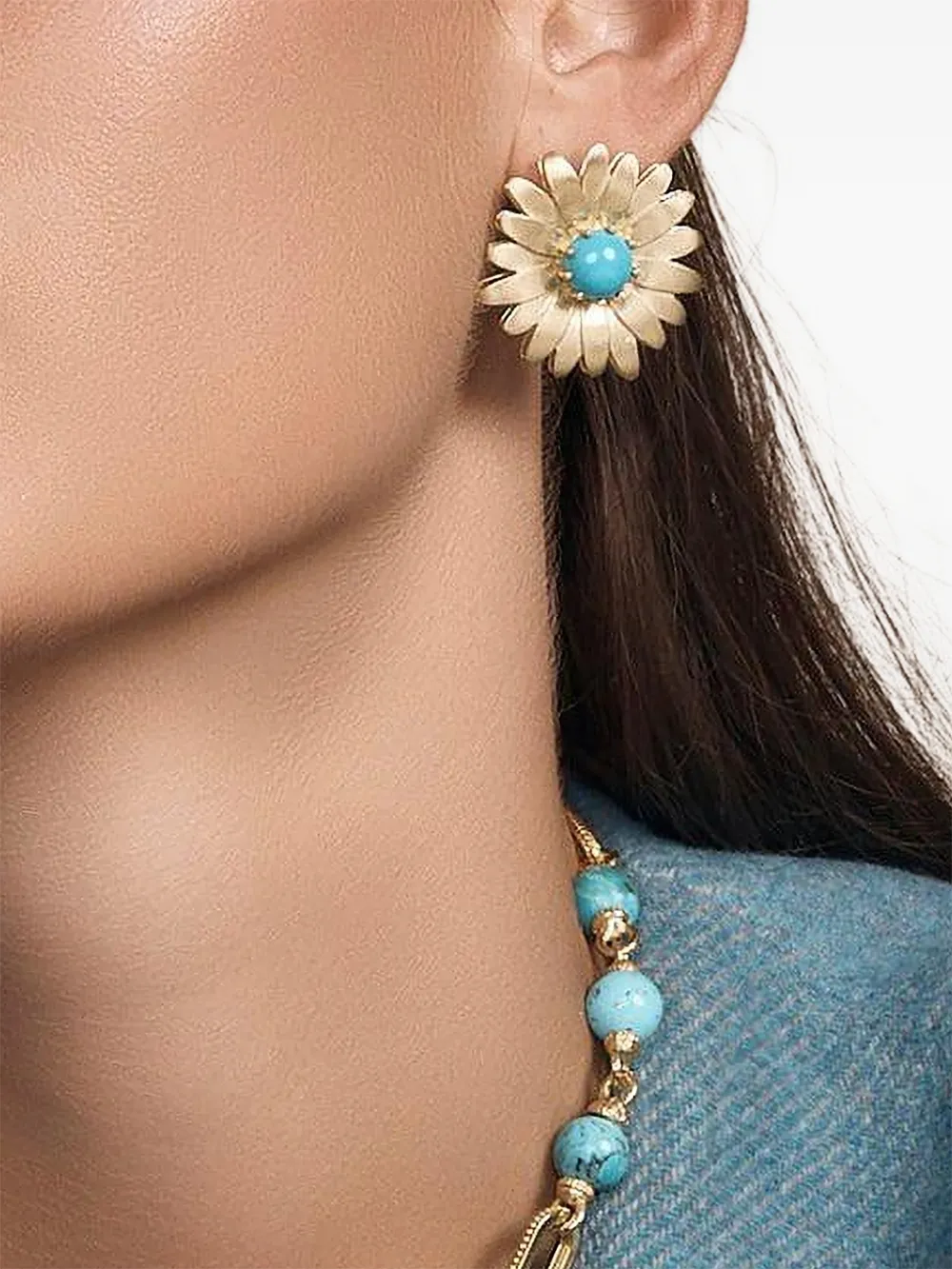 Turquoise Daisy Stud Earrings