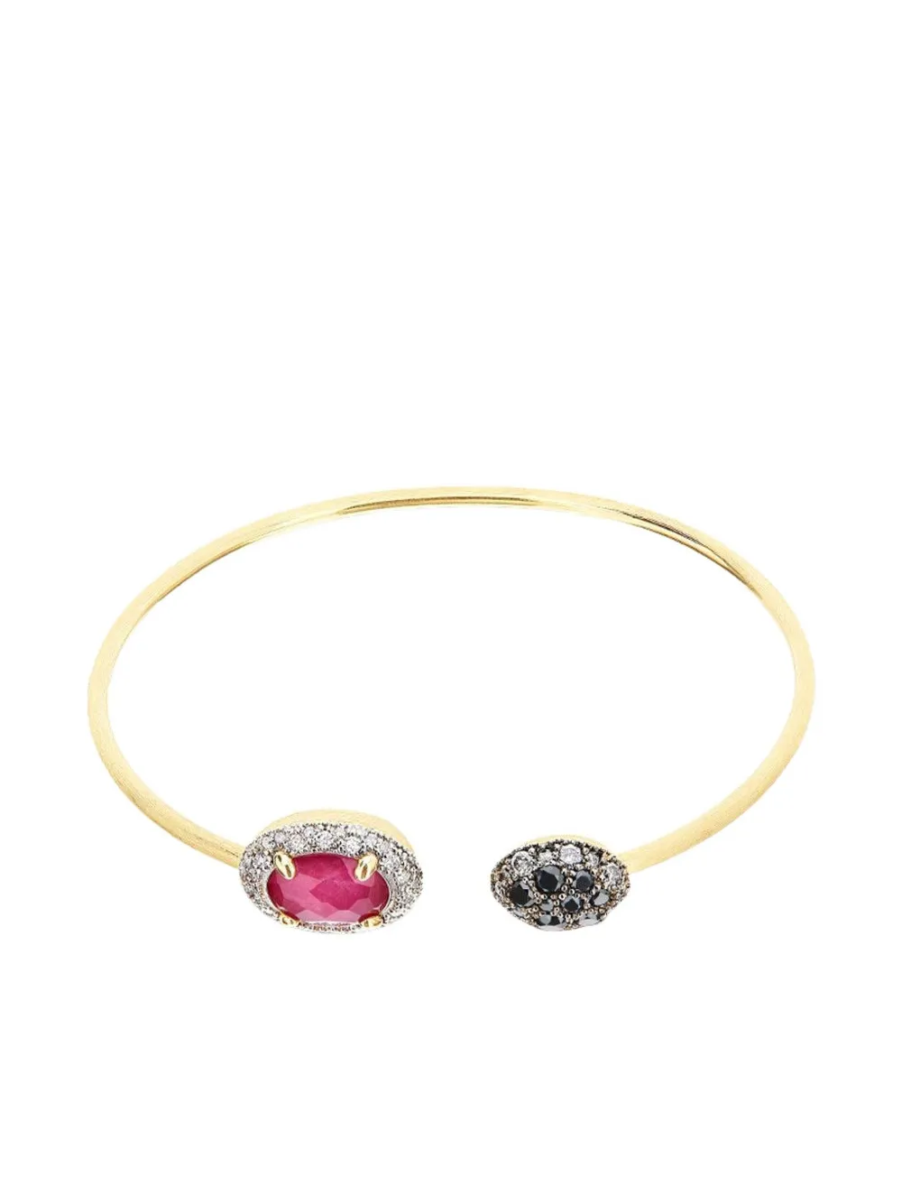 NANIS diamond ruby bangle bracelet - Oro