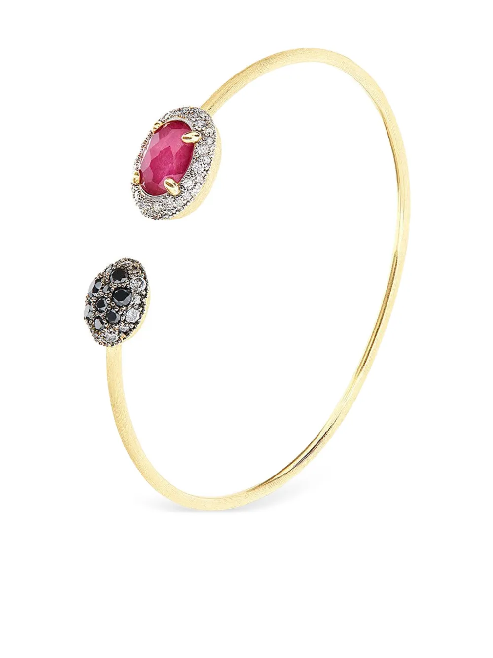  Nanis Diamond Ruby Bangle Bracelet - Gold 
