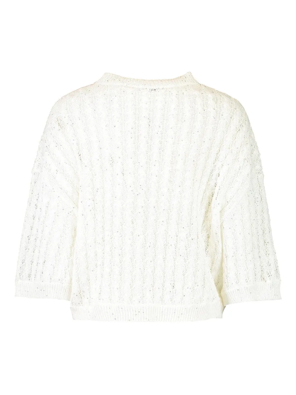 Brunello Cucinelli Kabelgebreid vest met knoop Wit