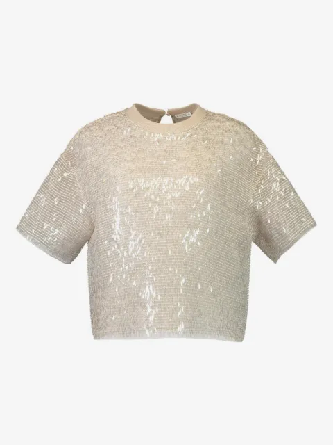 Brunello Cucinelli T-Shirt mit Fransen
