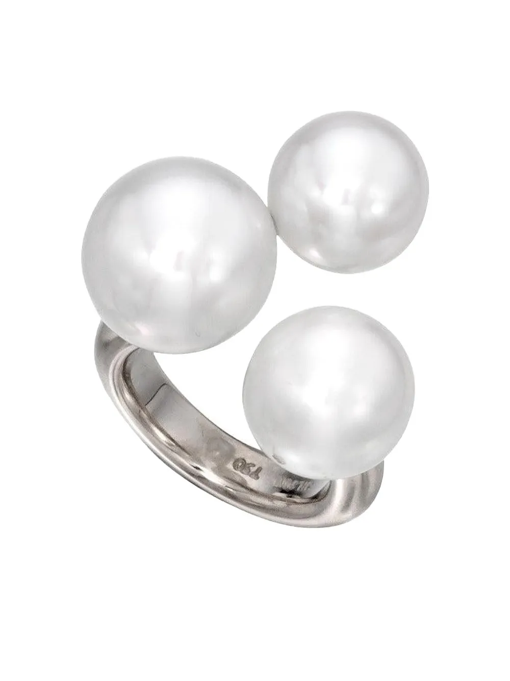 Assael pearl three-bubble ring - Argento