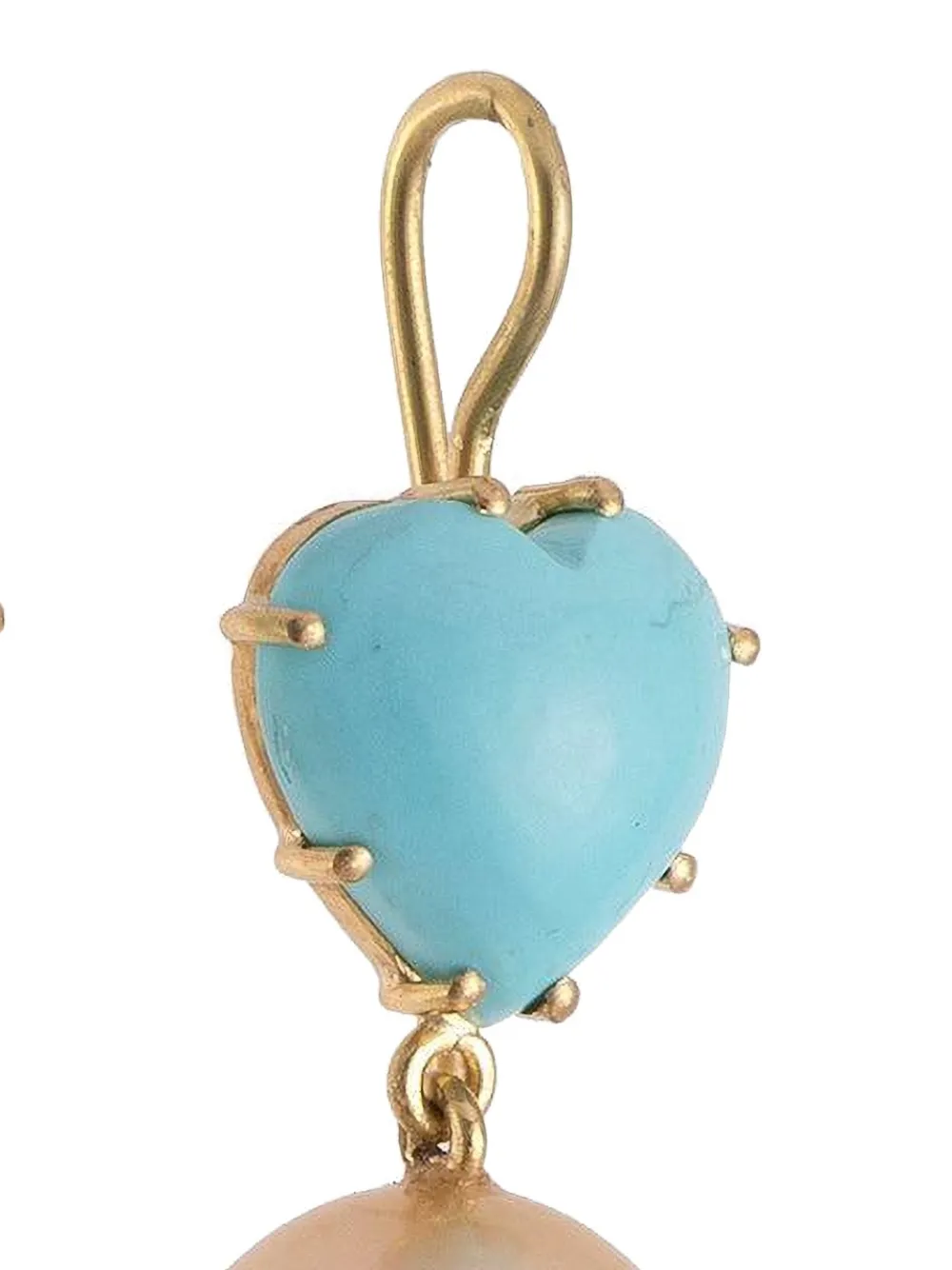 Turquoise Pearl Heart Earrings