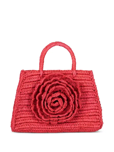 AMOR Y MEZCAL rose-appliqué handle tote bag