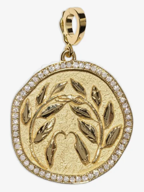 Azlee Diamond Olive Branch munt hanger