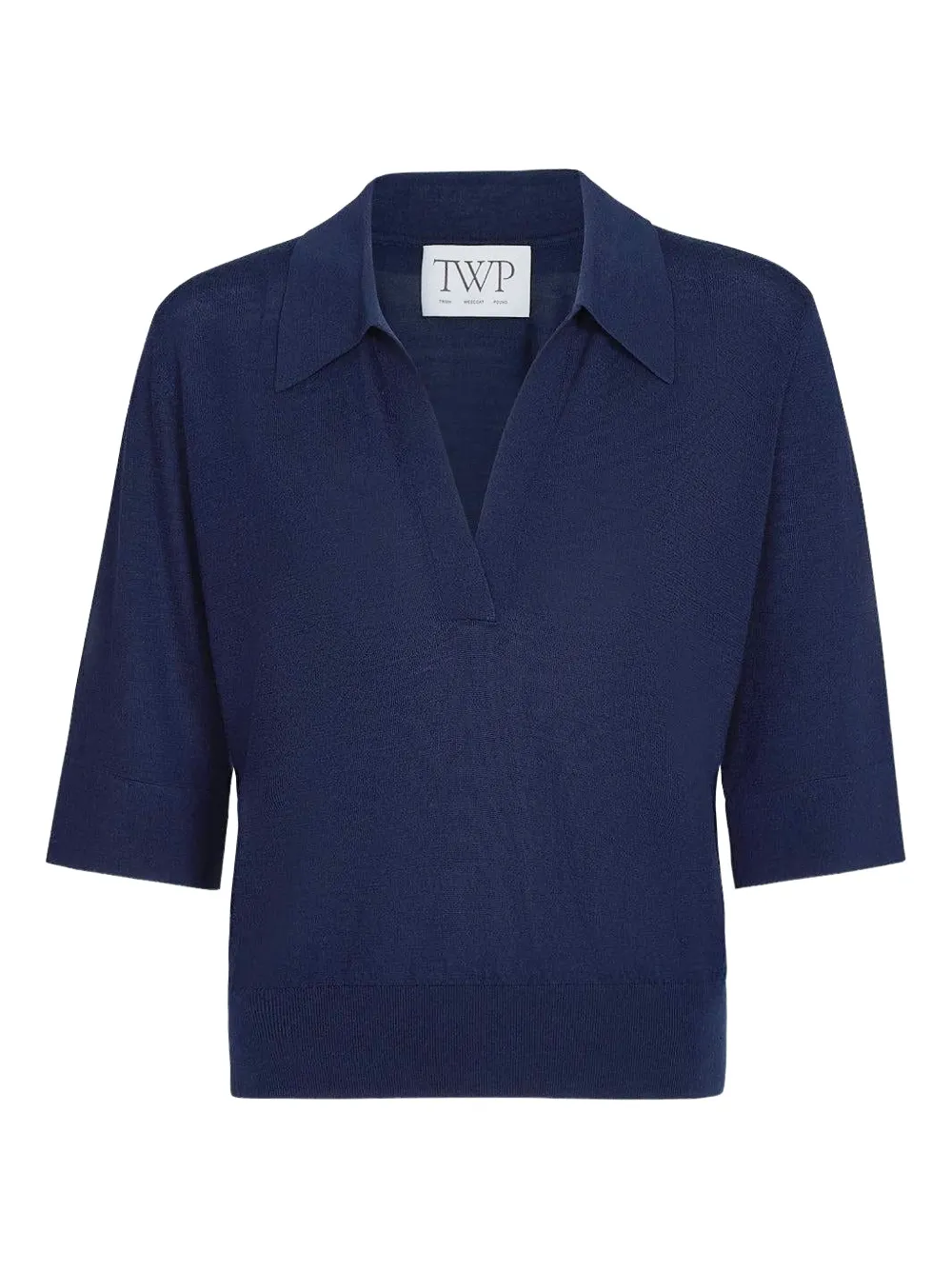 TWP V-neck polo shirt | Blue | Image 1