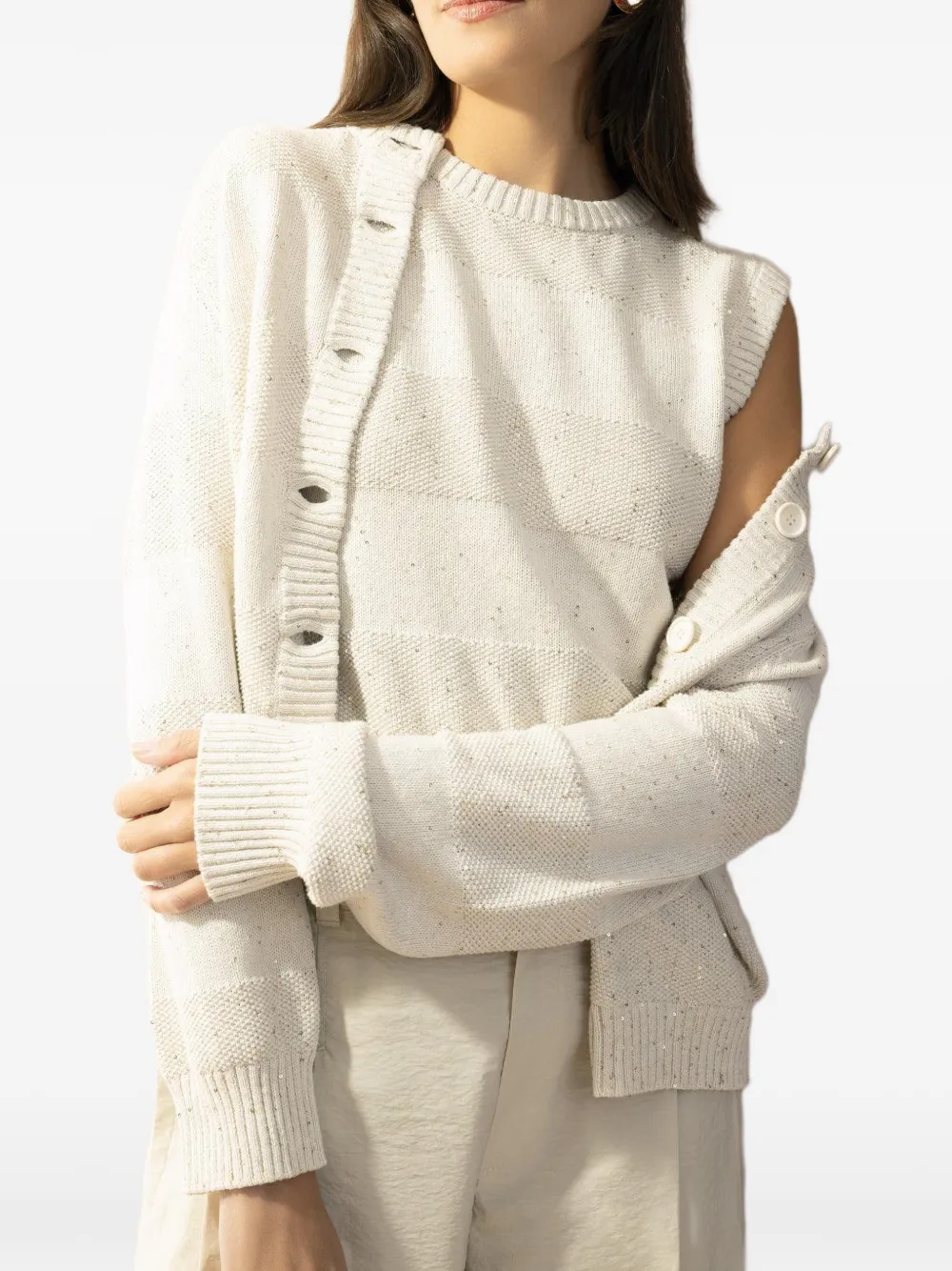 Brunello Cucinelli Gestreepte tanktop Beige