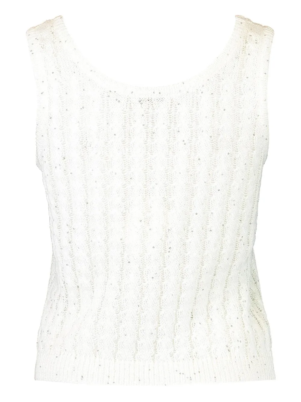Brunello Cucinelli Tanktop met diepe ronde hals Wit