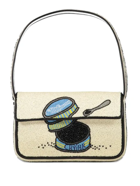 STAUD Tommy beaded graphic shoulder bag