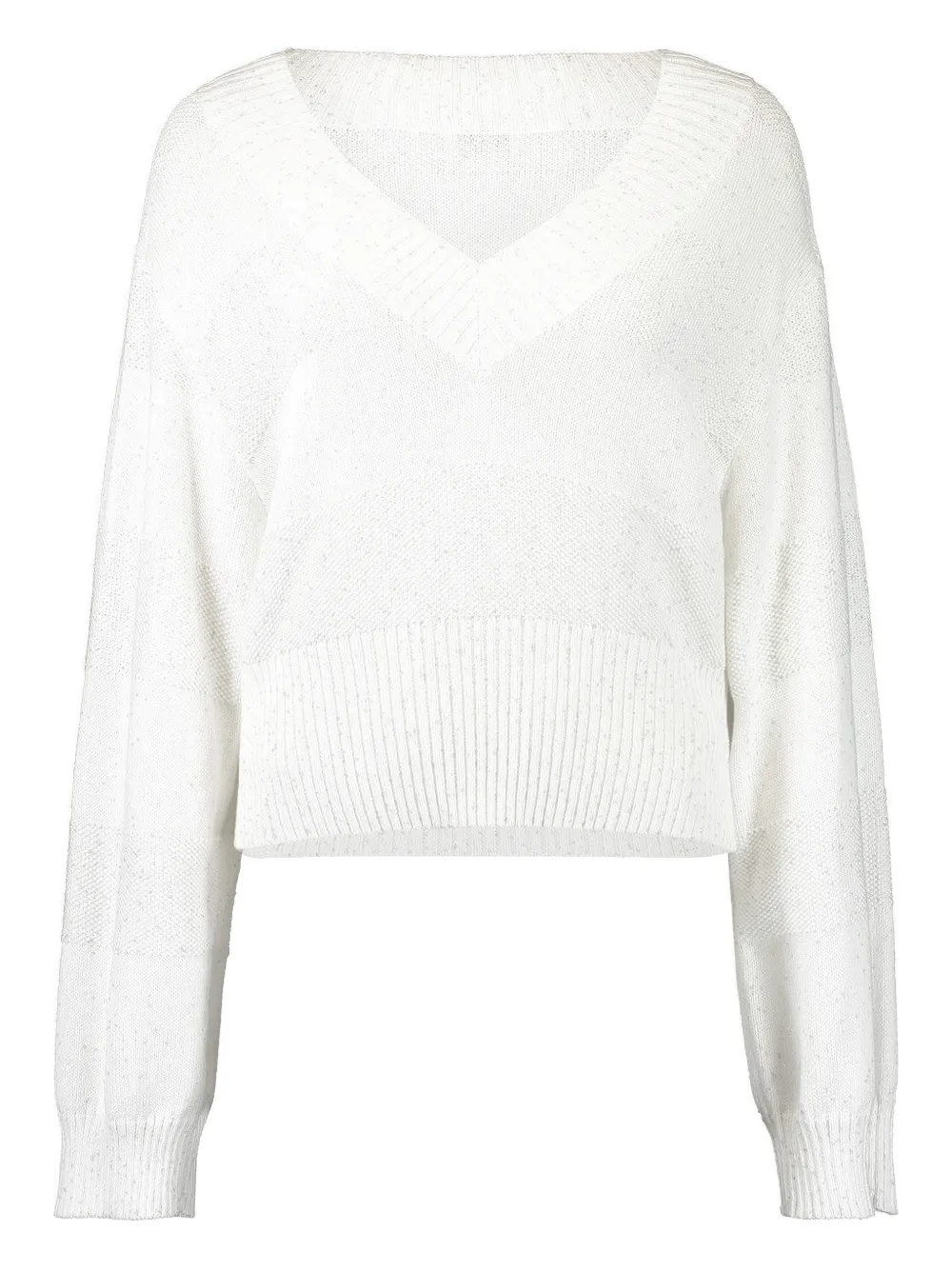 Brunello Cucinelli long-sleeve V-neck sweater - Bianco