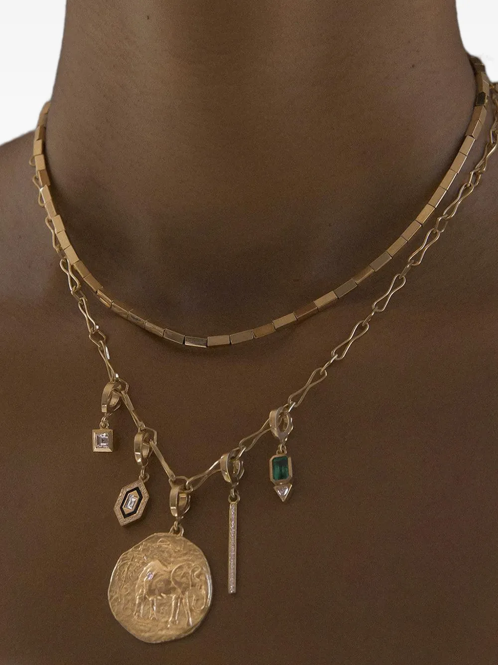  Azlee Small Diamond Pendant - Gold 