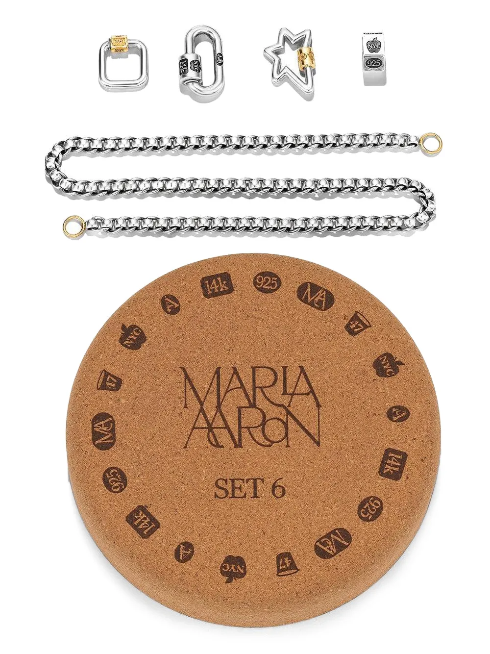 Marla Aaron collier à design de chaîne carré | argent | Image 1