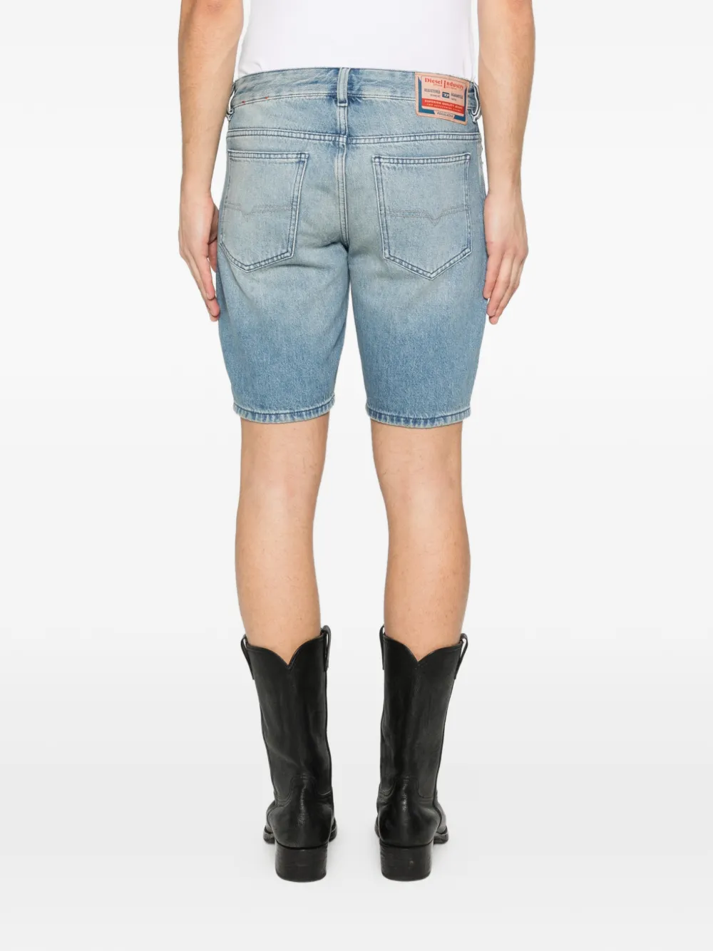 Diesel D-Fin shorts met riemlus Blauw