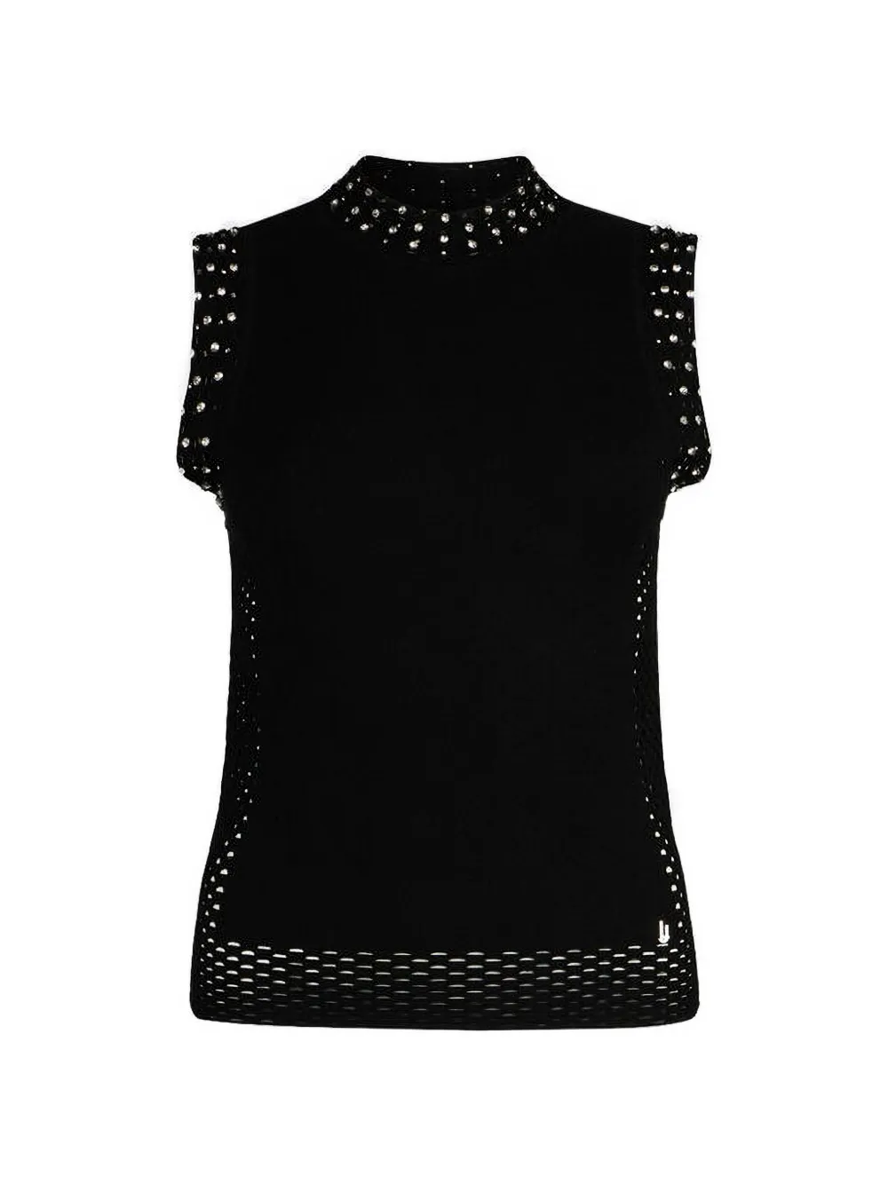 LIU JO bejewelled perforated gilet - Nero