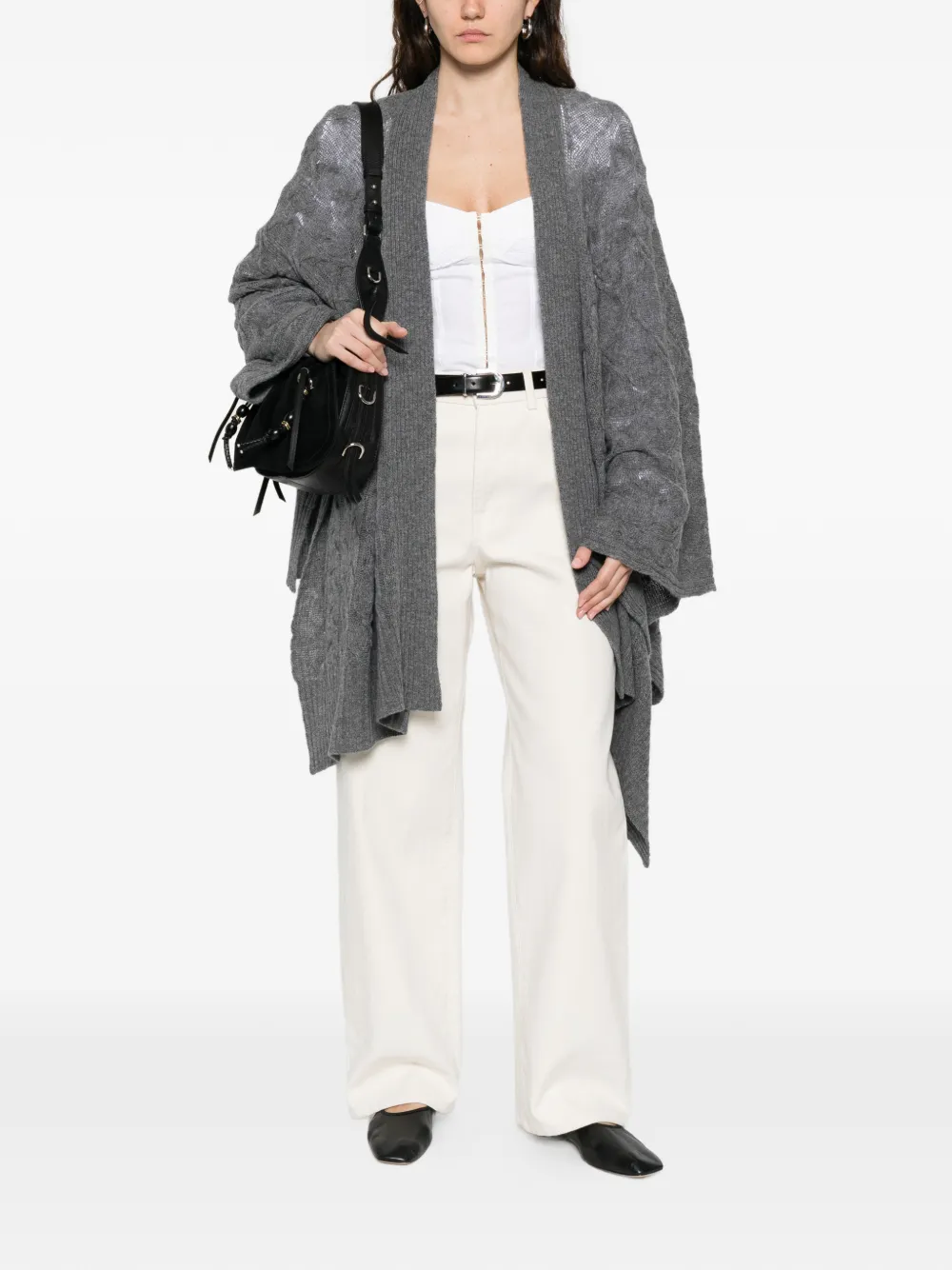  Ermanno Scervino Asymmetric Cardigan - Grey 