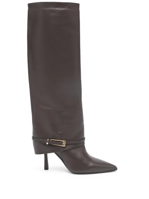 Gisel Moire Samantha pointed buckle boots