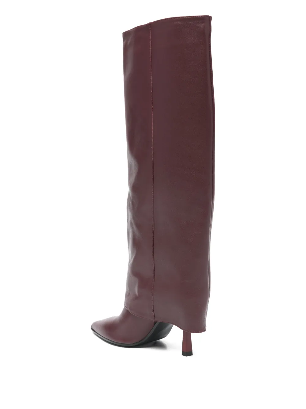 Gisel Moire Emily Pointed-toe Boots In Burgundy