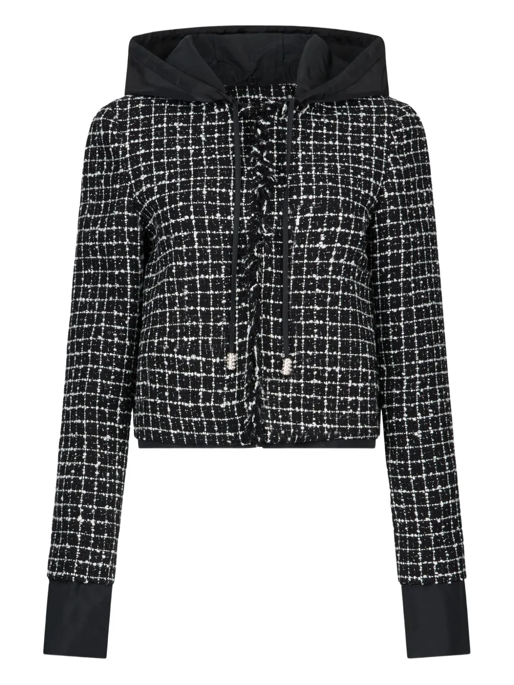 LIU JO bouclé frayed jacket - Schwarz