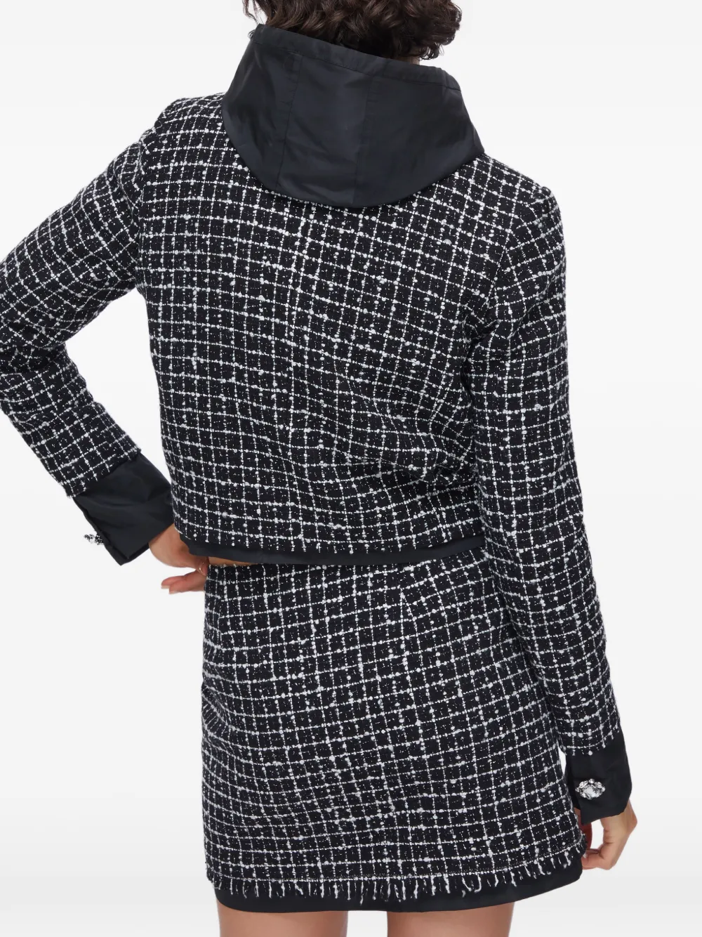  Liu Jo Bouclé Frayed Jacket - Black 