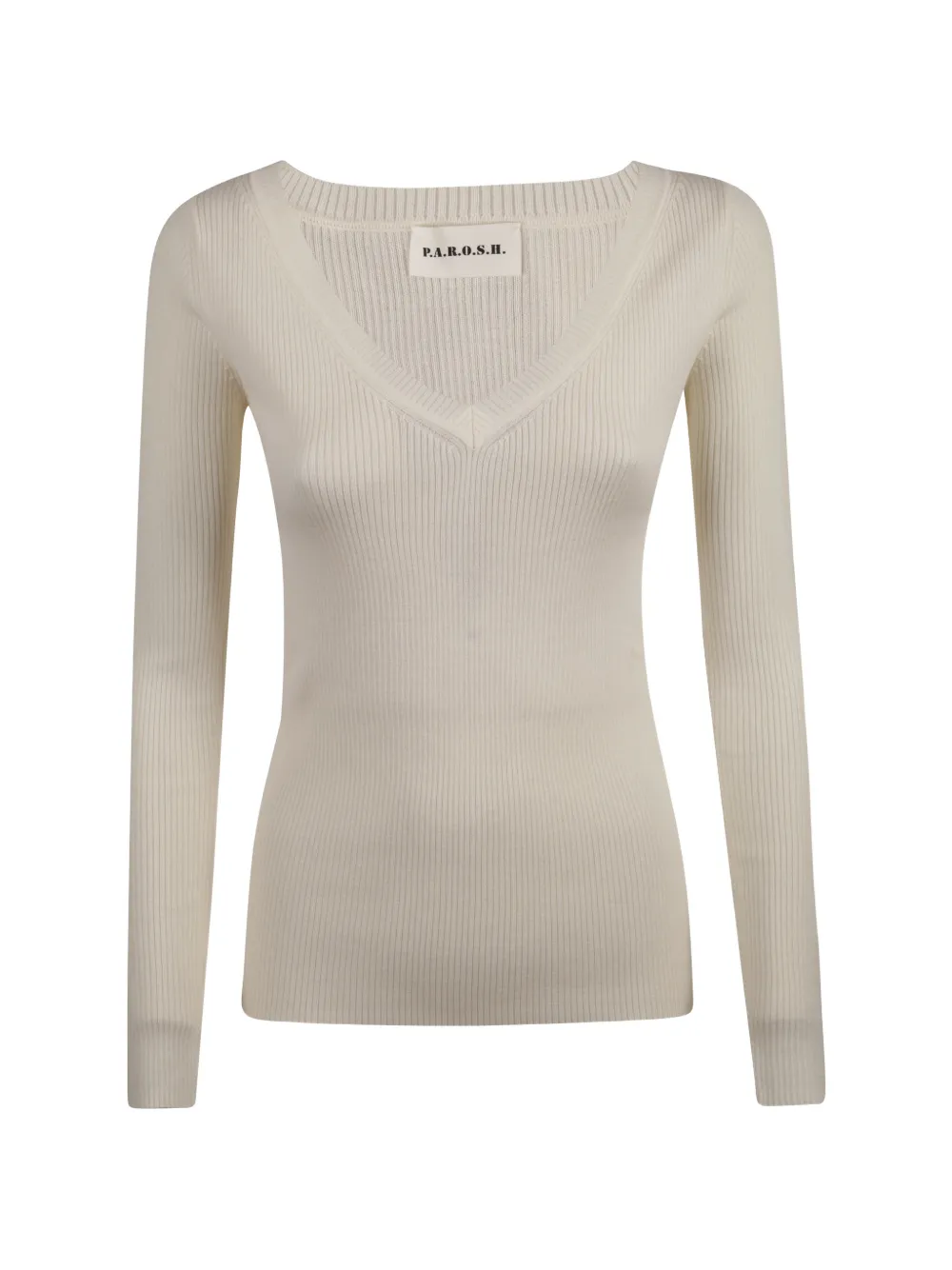 P.A.R.O.S.H. V-neck ribbed sweater - Toni neutri