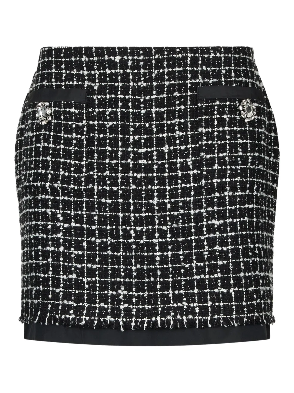 LIU JO bouclé frayed mini skirt - Nero
