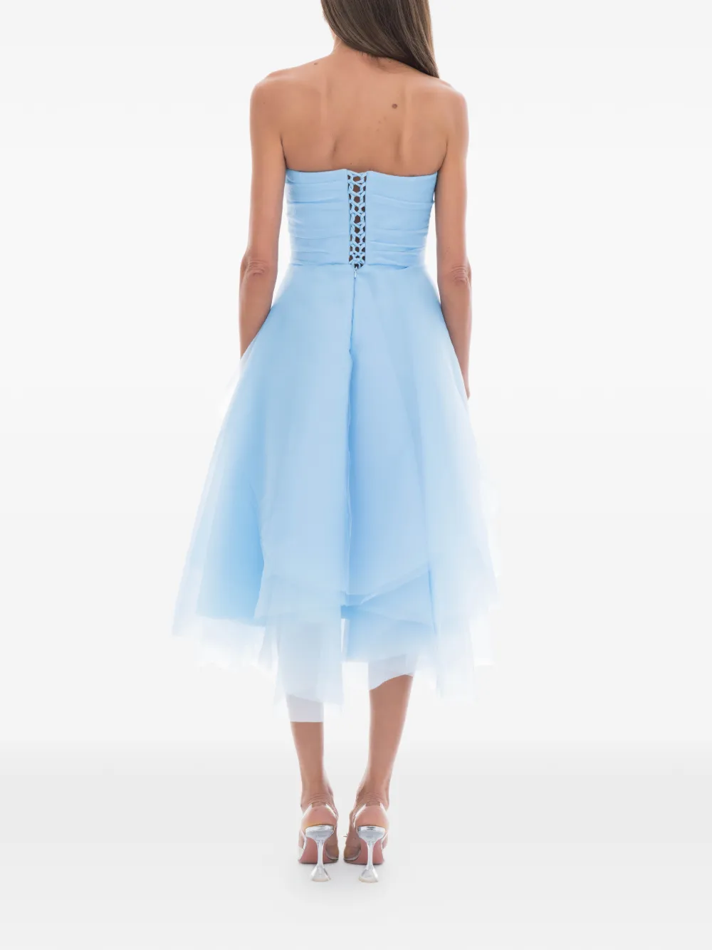 Ana Radu Midi-jurk met bloemenpatch Blauw
