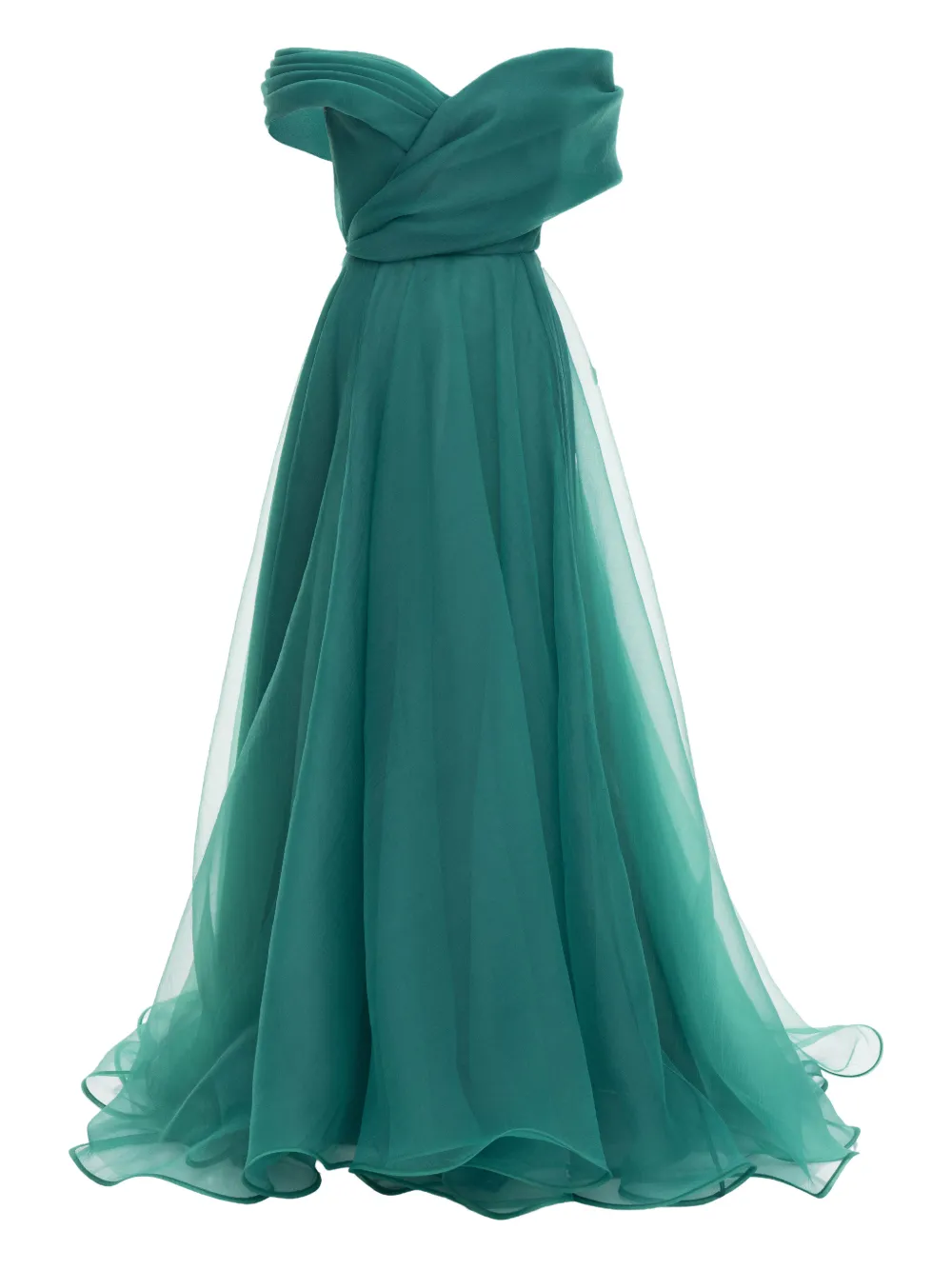 Ana Radu off-shoulder draped gown - Verde