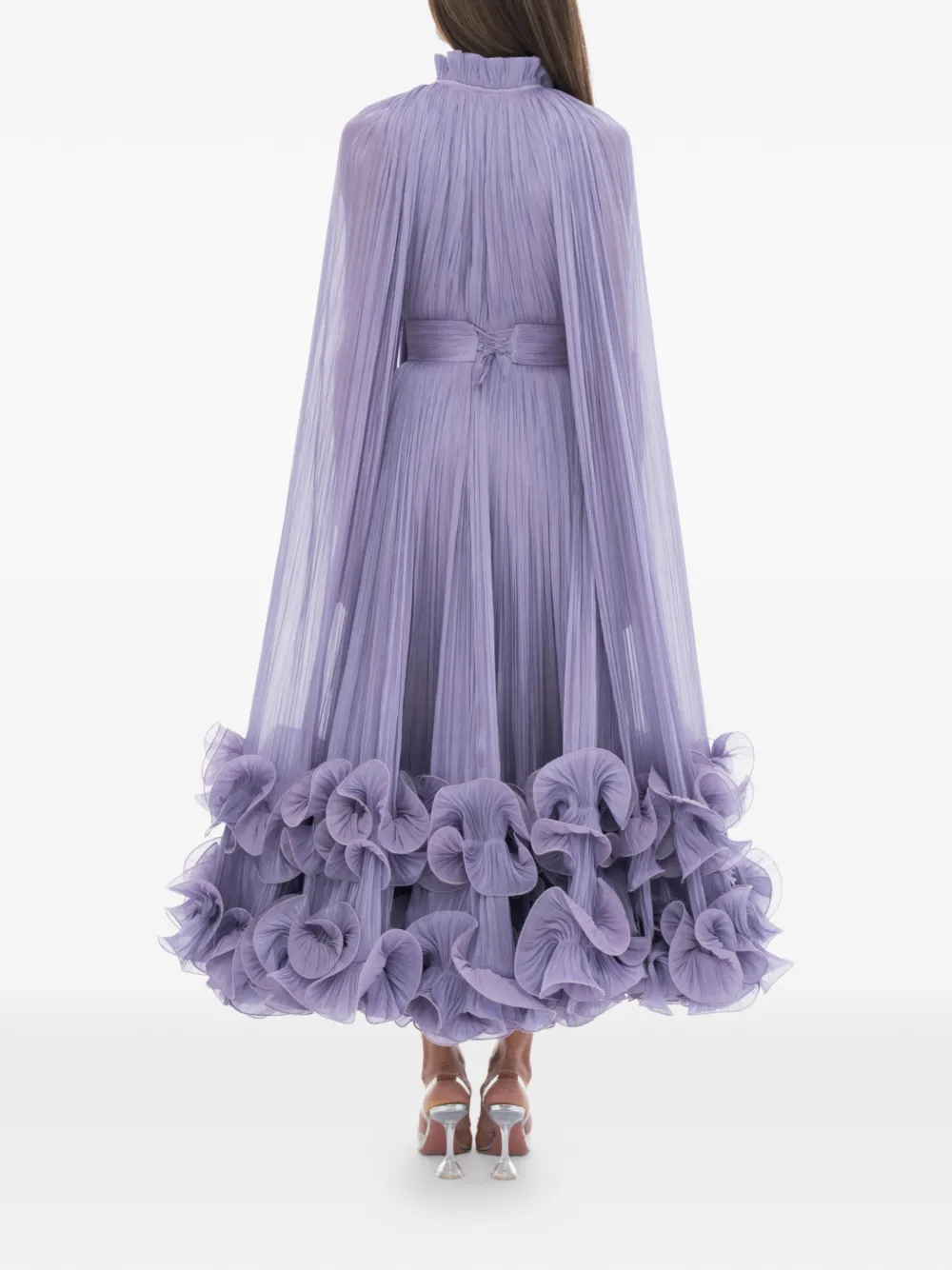 Ana Radu Maxi-jurk met cape Paars
